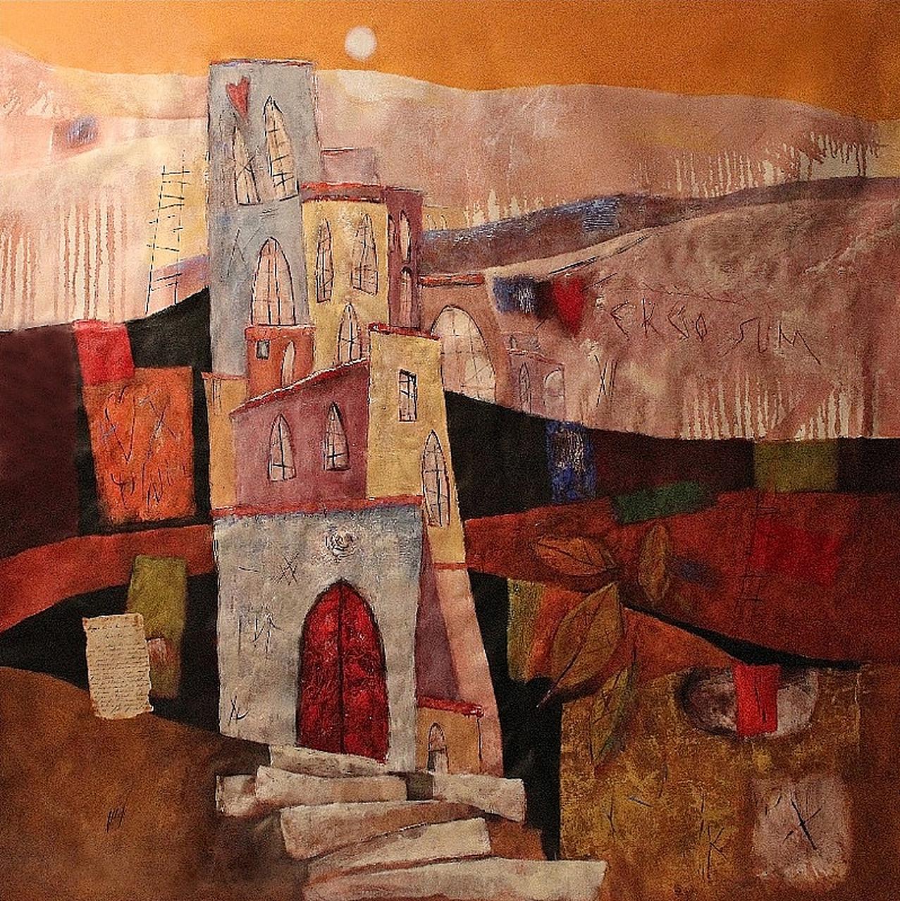 Donatella VIOLI Landscape Painting - Il Castello dei Destini Incrociati, 2012