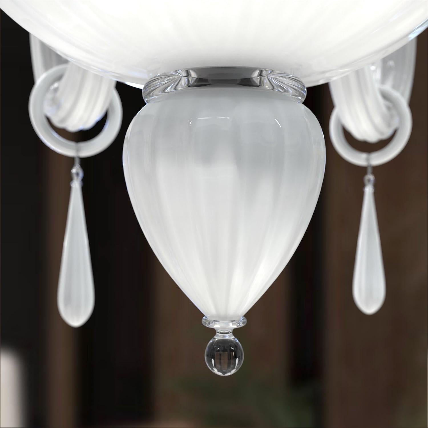 Periodo contemporaneo DONATELLO Lampadario Ovale 8 Luci in Vetro di Murano – Design Artistico Italiano in vendita
