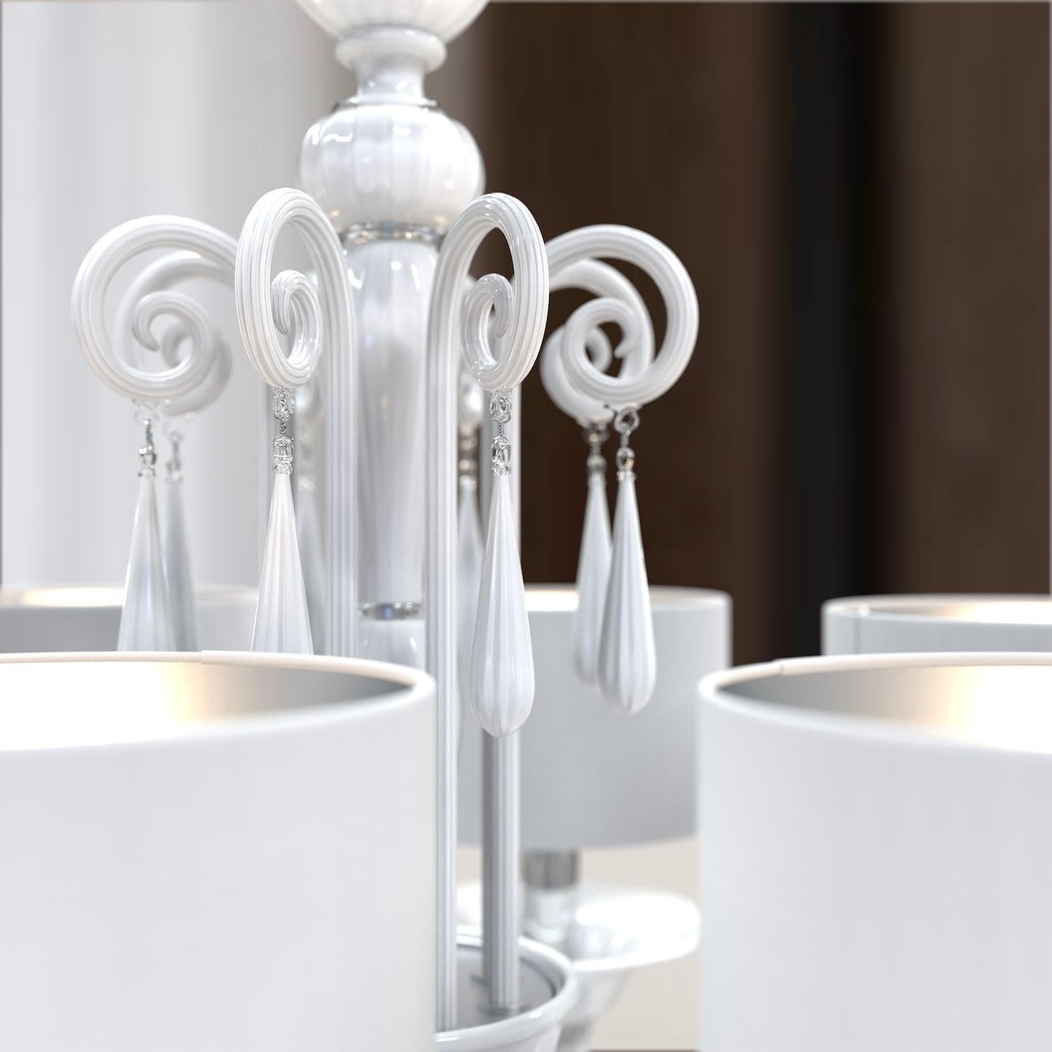 DONATELLO Lampadario Ovale 8 Luci in Vetro di Murano – Design Artistico Italiano in vendita 2
