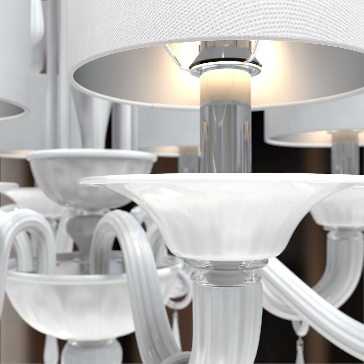 DONATELLO Lampadario Ovale 8 Luci in Vetro di Murano – Design Artistico Italiano in vendita 3