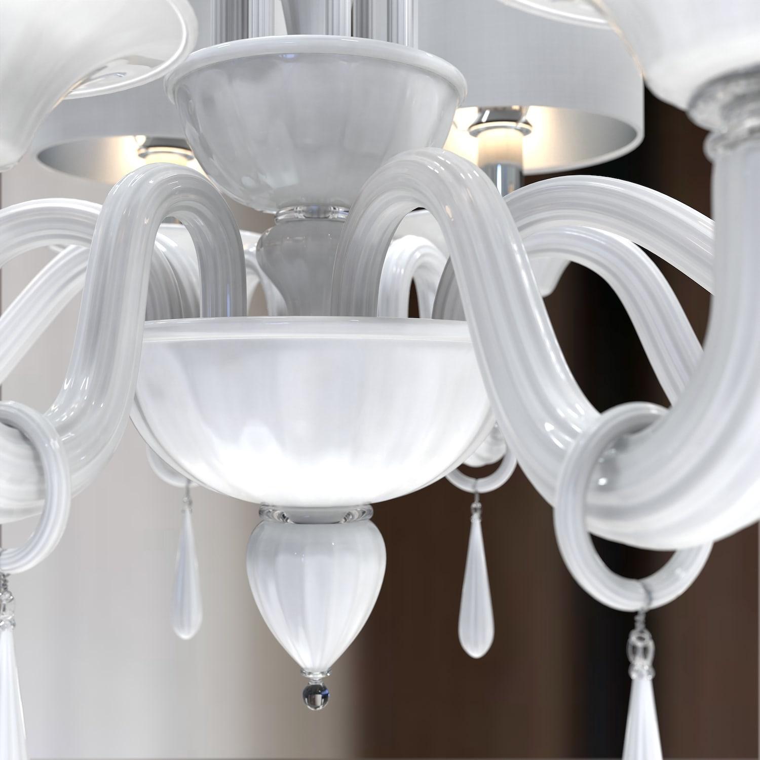 DONATELLO Lampadario Ovale 8 Luci in Vetro di Murano – Design Artistico Italiano in vendita 4