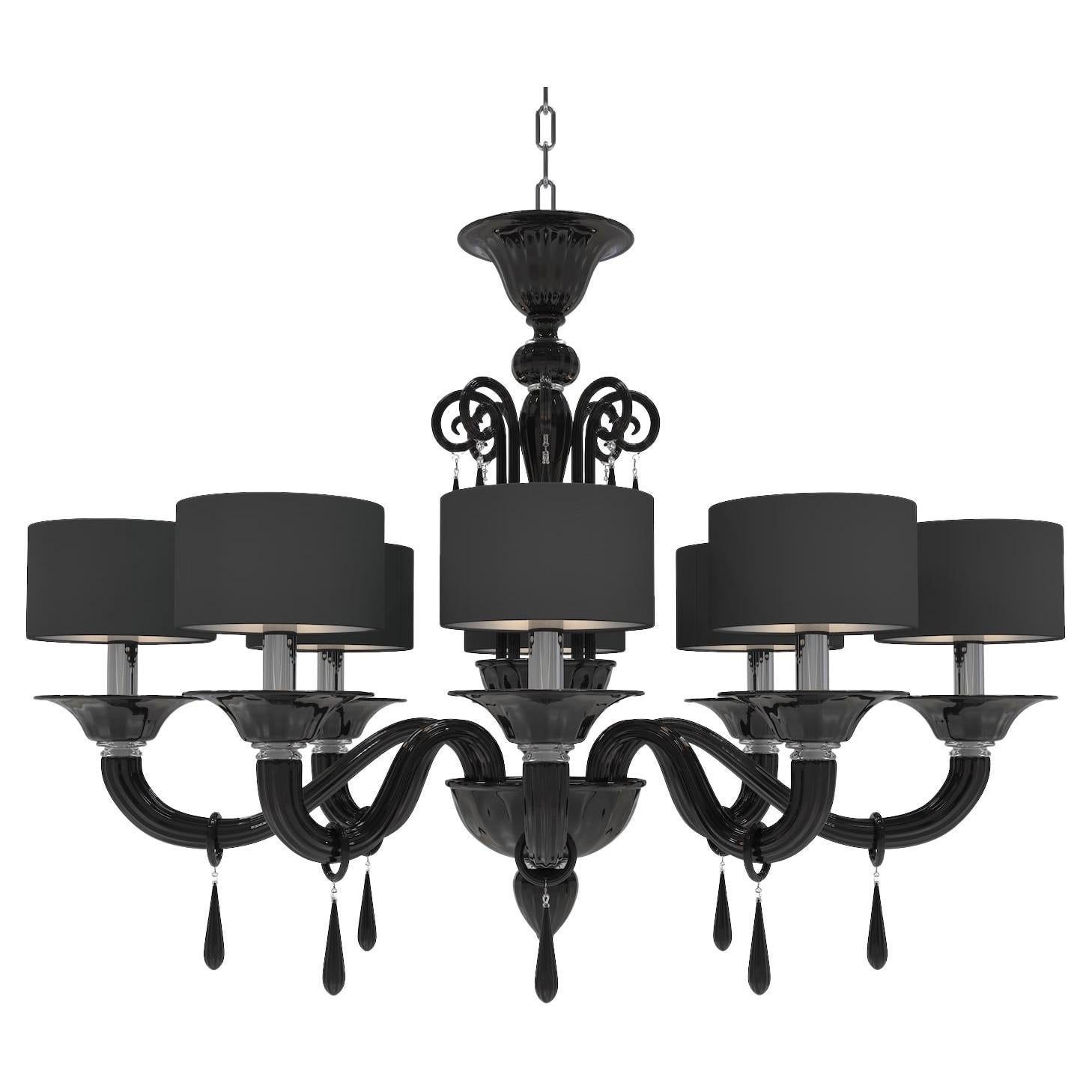 DONATELLO Lampadario Ovale 8 Luci in Vetro di Murano – Design Artistico Italiano