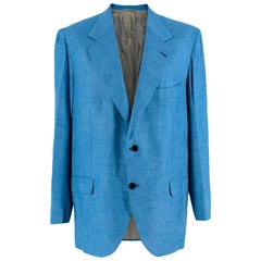 Donato Liguori Blue Cashmere Blend Single Breasted Blazer Jacket - Size XL