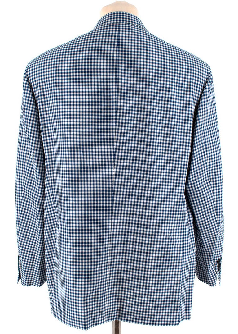 Donato Liguori Blue Checkered Cotton Blend Tailored Blazer Jacket ...