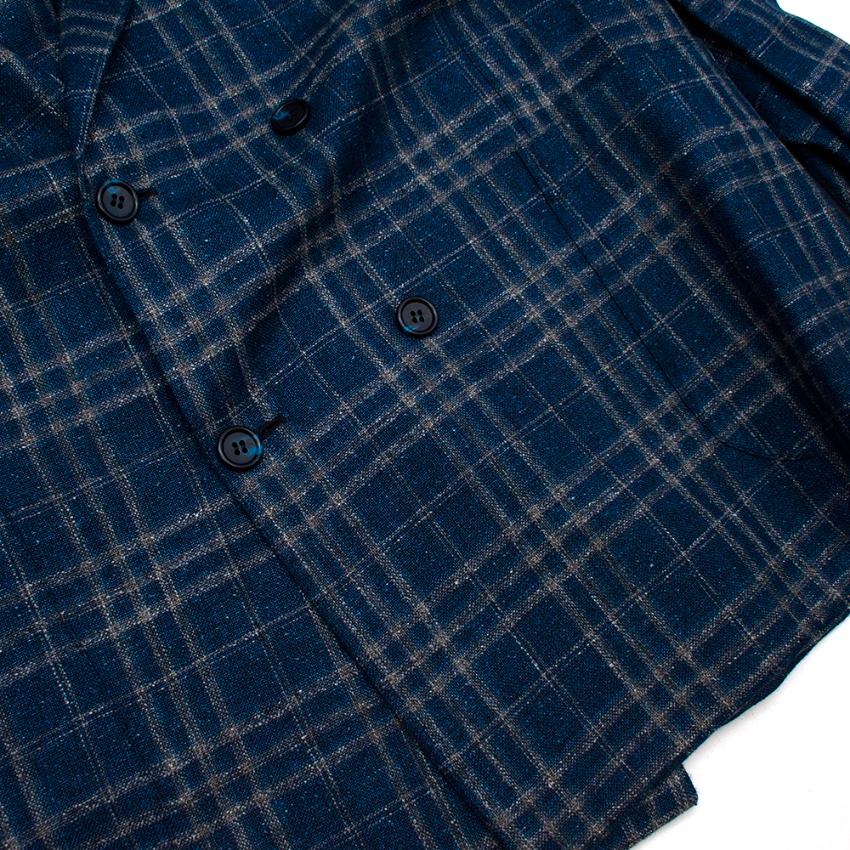 Donato Liguori Blue Cotton & Linen Blend Tailored Blazer Jacket - Size XL For Sale 3