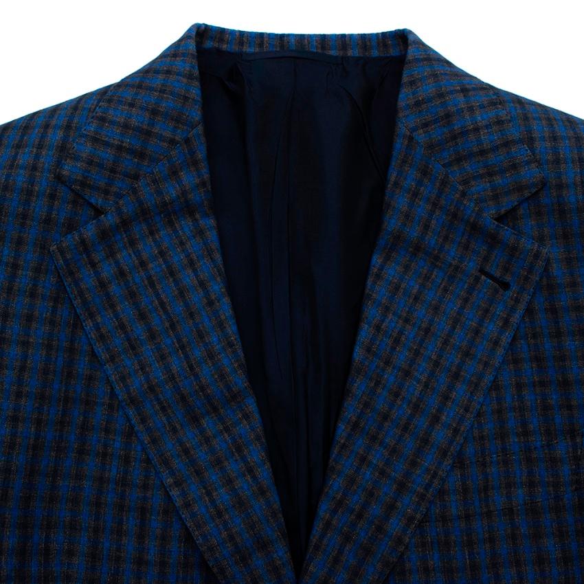 Women's or Men's Donato Liguori Blue & Grey Tailored Blazer Jacket - Size Estimated XL For Sale