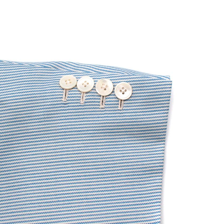 Donato Liguori Blue Striped Cotton Tailored Single Breasted Jacket - Size XL For Sale 1