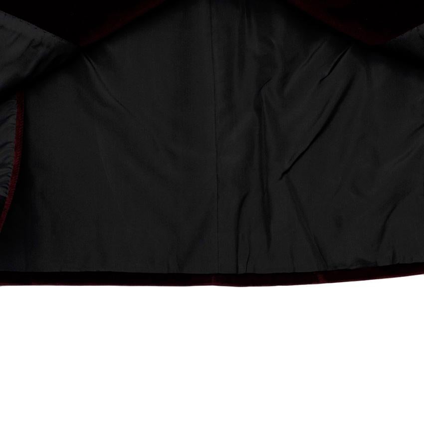 Donato Liguori Burgundy Hand Tailored Velvet Cotton Blazer - Size XL 2
