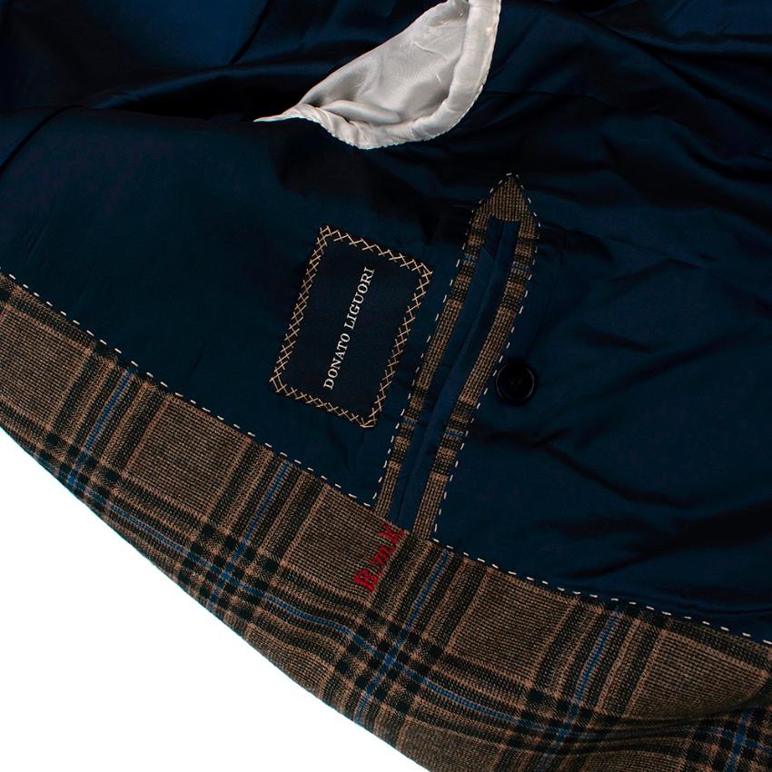 Donato Liguori Cream Checkered Cashmere Blend Tailored Jacket - Size XL In New Condition For Sale In London, GB