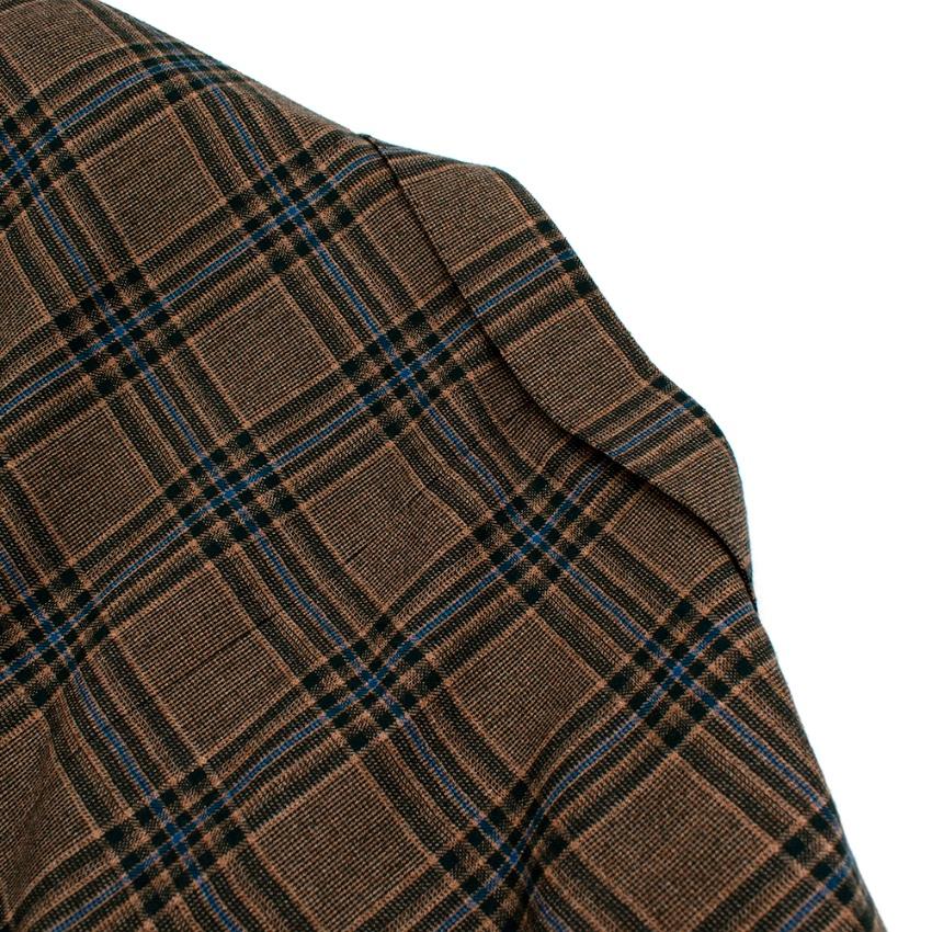 Donato Liguori Cream Checkered Cashmere Blend Tailored Jacket - Size XL For Sale 1
