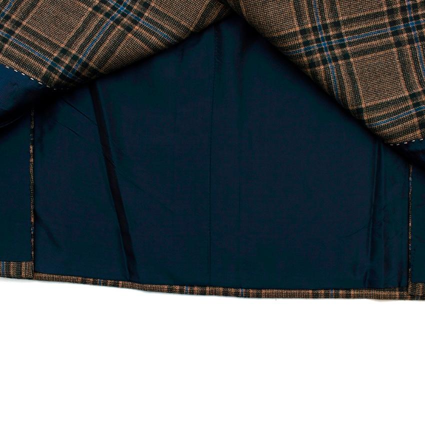 Donato Liguori Cream Checkered Cashmere Blend Tailored Jacket - Size XL For Sale 3