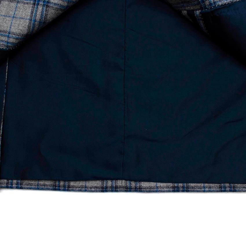 Donato Liguori Grey & Blue Checkered Tailored Blazer Jacket - Size Estimated XL For Sale 1