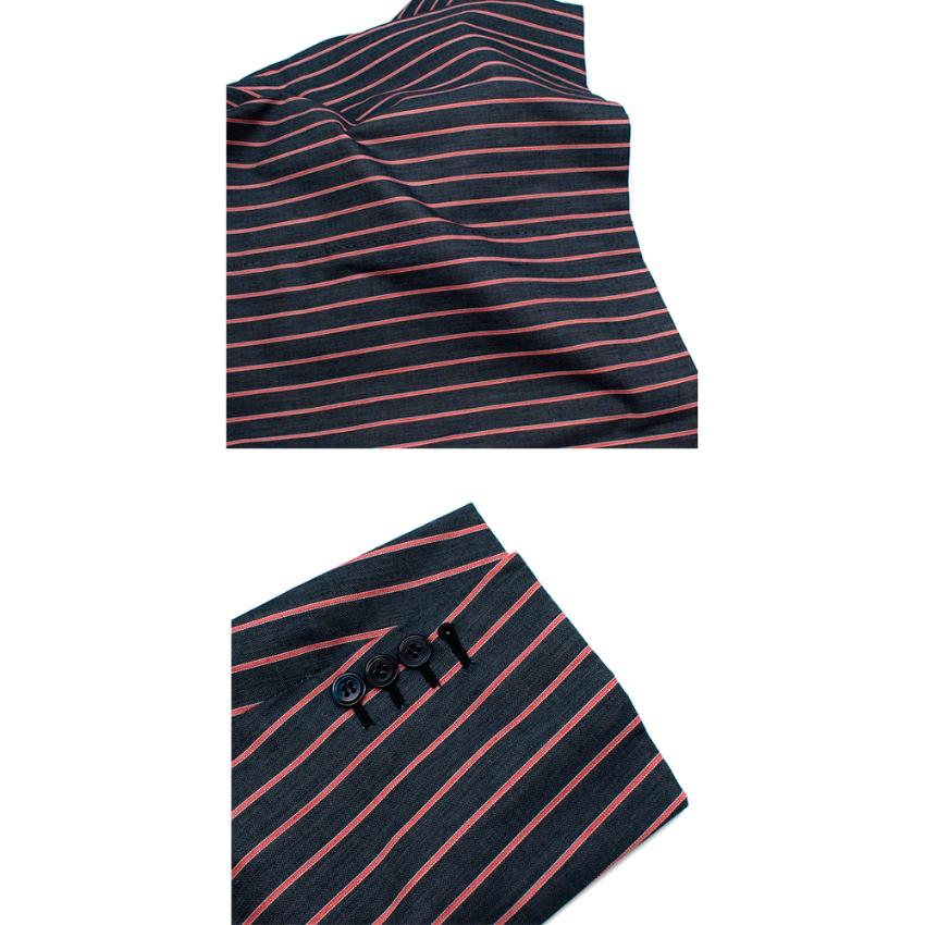 Donato Liguori Grey Striped Cotton Blend Tailored Jacket - Size Estimated XL For Sale 5