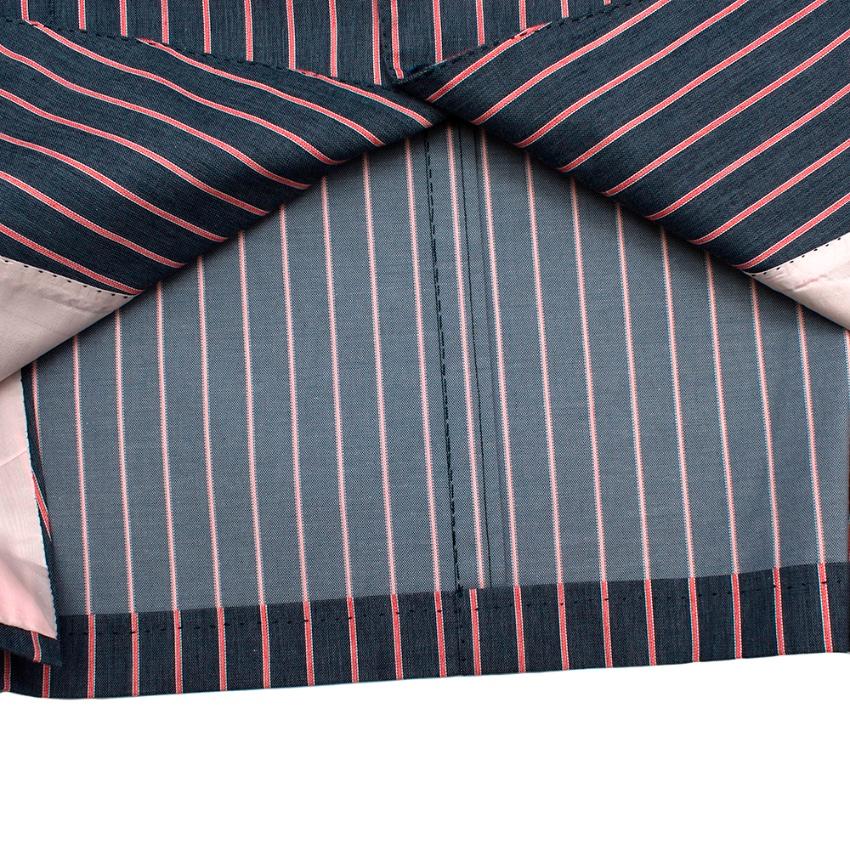Donato Liguori Grey Striped Cotton Blend Tailored Jacket - Size Estimated XL For Sale 2