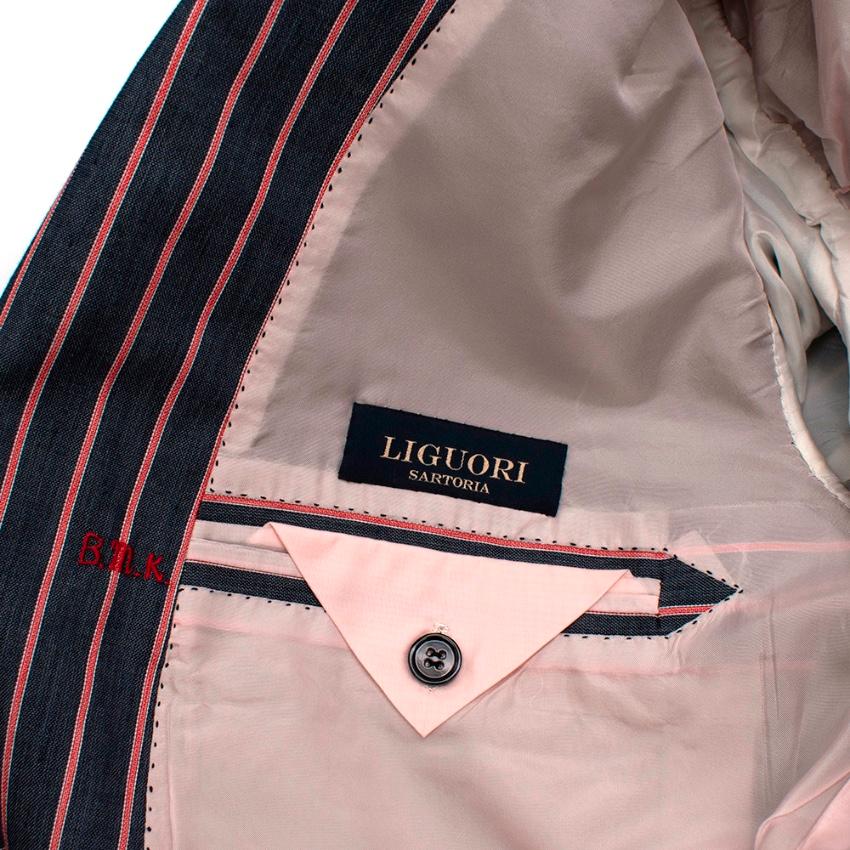 Donato Liguori Grey Striped Cotton Blend Tailored Jacket - Size Estimated XL For Sale 3