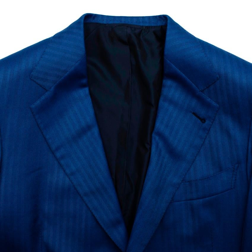 Women's or Men's Donato Liguori Navy Fine Striped Tailored Blazer - Size Estimated XL For Sale