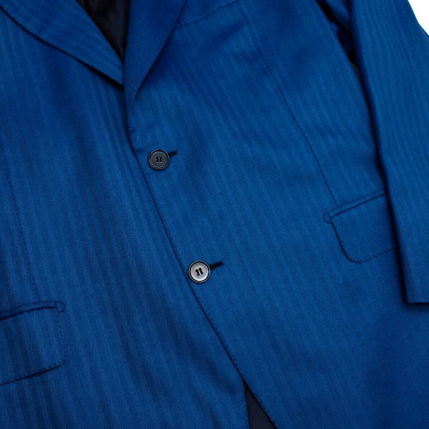 Donato Liguori Navy Fine Striped Tailored Blazer - Size Estimated XL For Sale 1