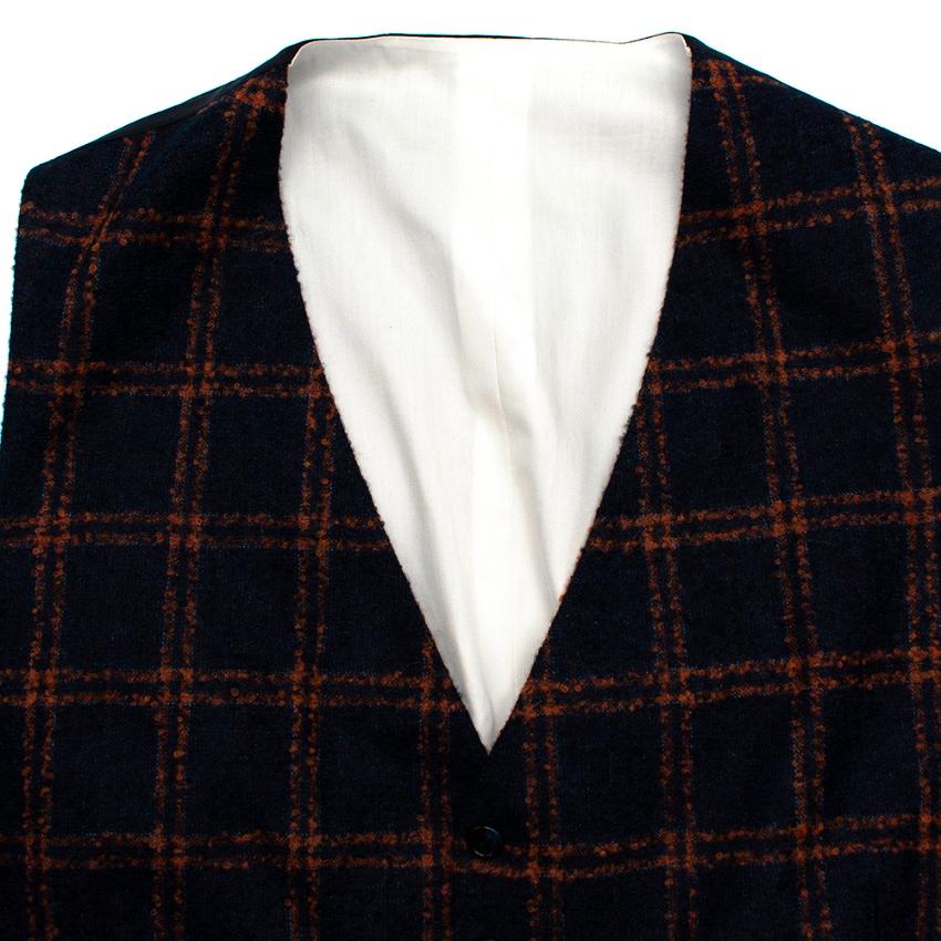 Donato Liguori Navy & Orange Mohair blend Tailored Jacket & Waistcoat - Size XL For Sale 1