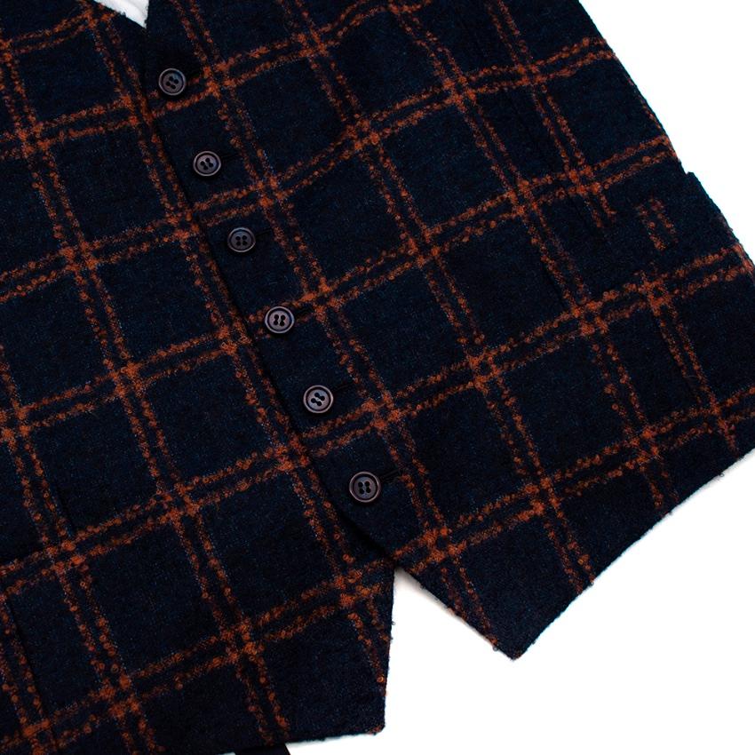 Donato Liguori Navy & Orange Mohair blend Tailored Jacket & Waistcoat - Size XL For Sale 2