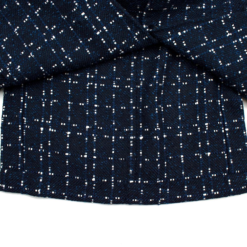Donato Liguori Navy & White Cotton Blend Tweed Tailored Jacket - Size XL For Sale 3