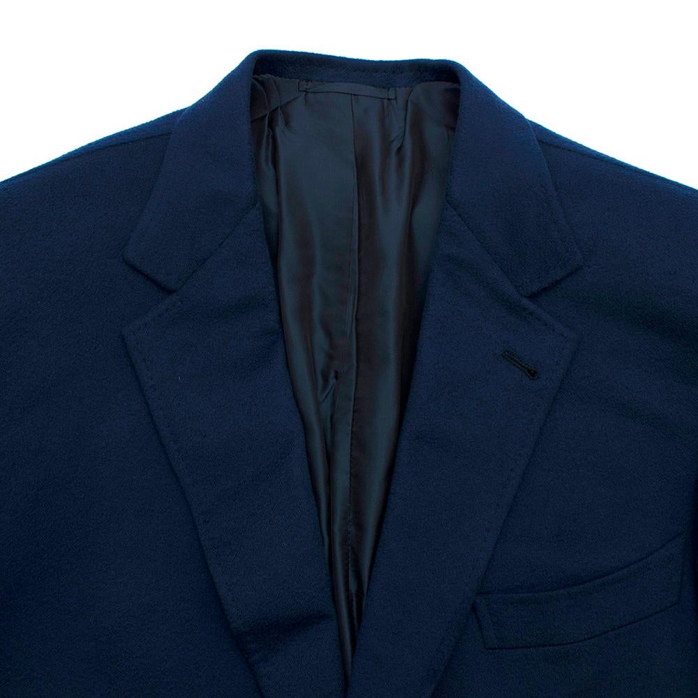 Men's Donato Liguori Navy Wool Blend Hand Tailored Jacket - Size XL