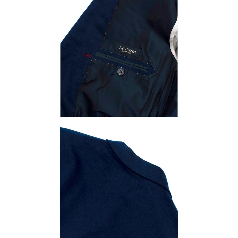 Donato Liguori Navy Wool Blend Hand Tailored Jacket - Size XL 4