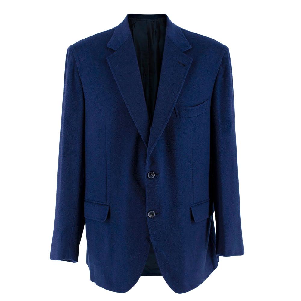 Donato Liguori Navy Wool Blend Hand Tailored Jacket - Size XL