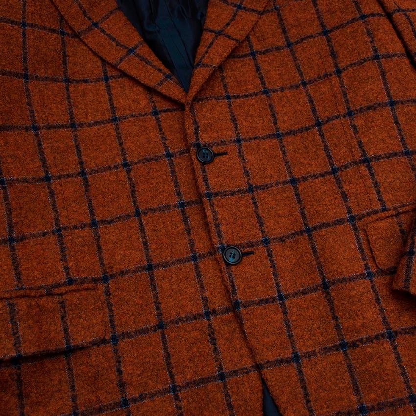 Red Donato Liguori Orange Cashmere & Mohair Hand Tailored Jacket - Size Estimated XL For Sale
