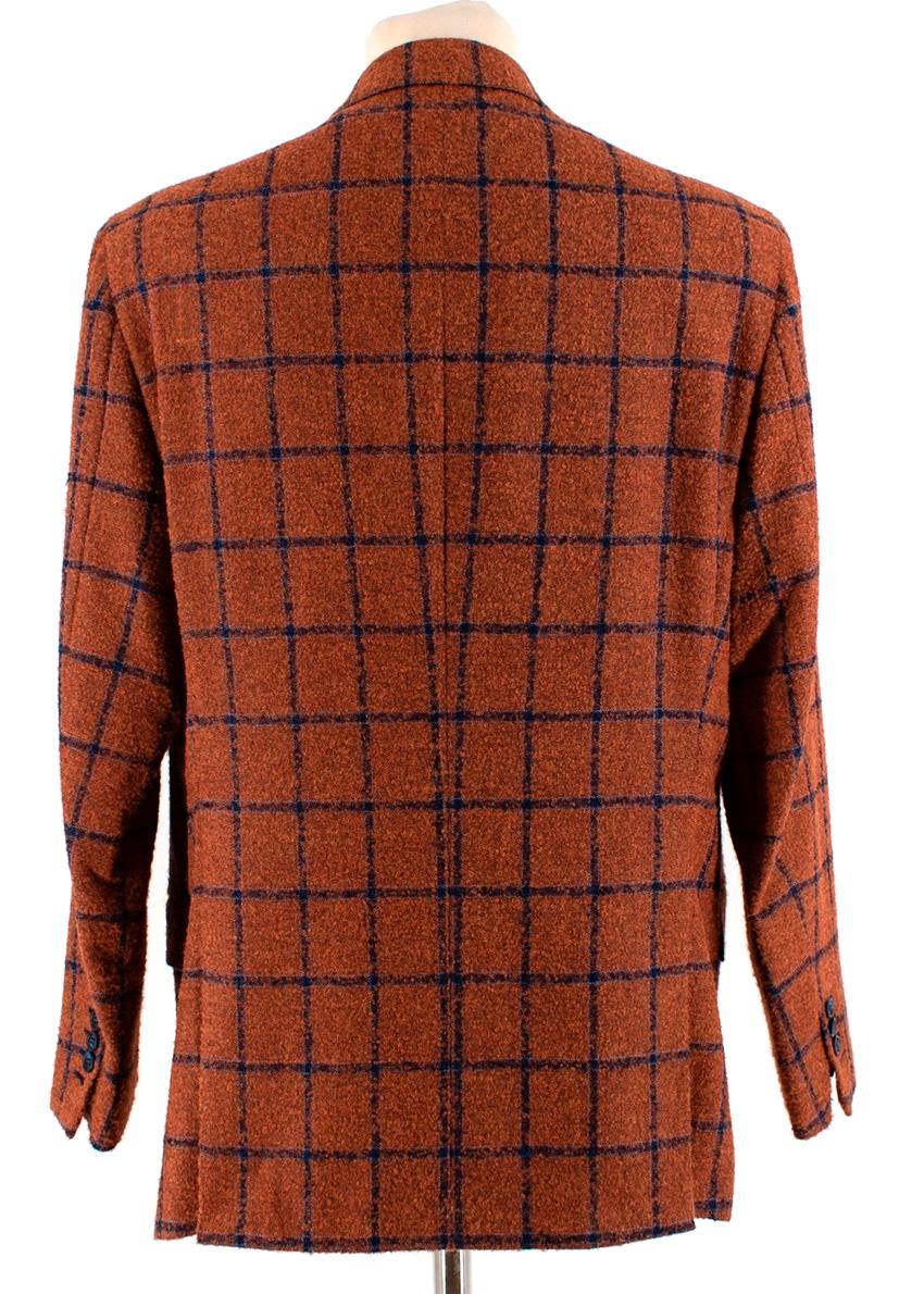 Donato Liguori Orange Cashmere & Mohair Hand Tailored Jacket - Size Estimated XL For Sale 1