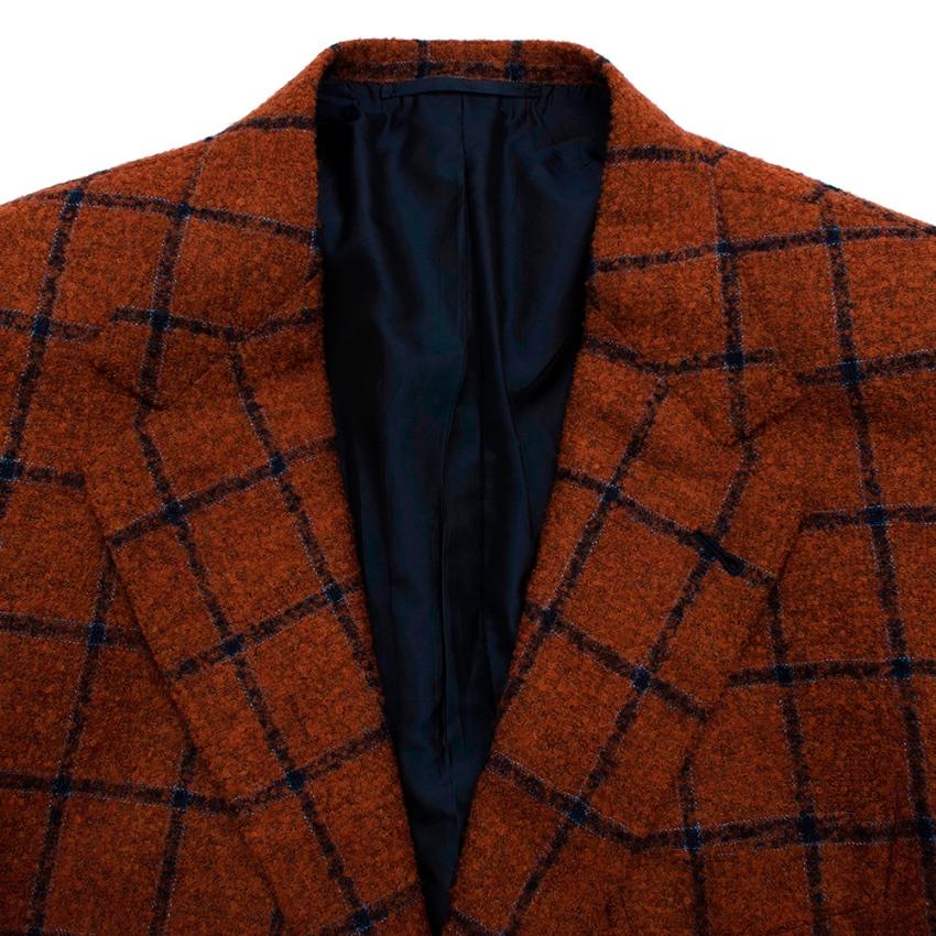 Donato Liguori Orange Cashmere & Mohair Hand Tailored Jacket - Size Estimated XL For Sale 2