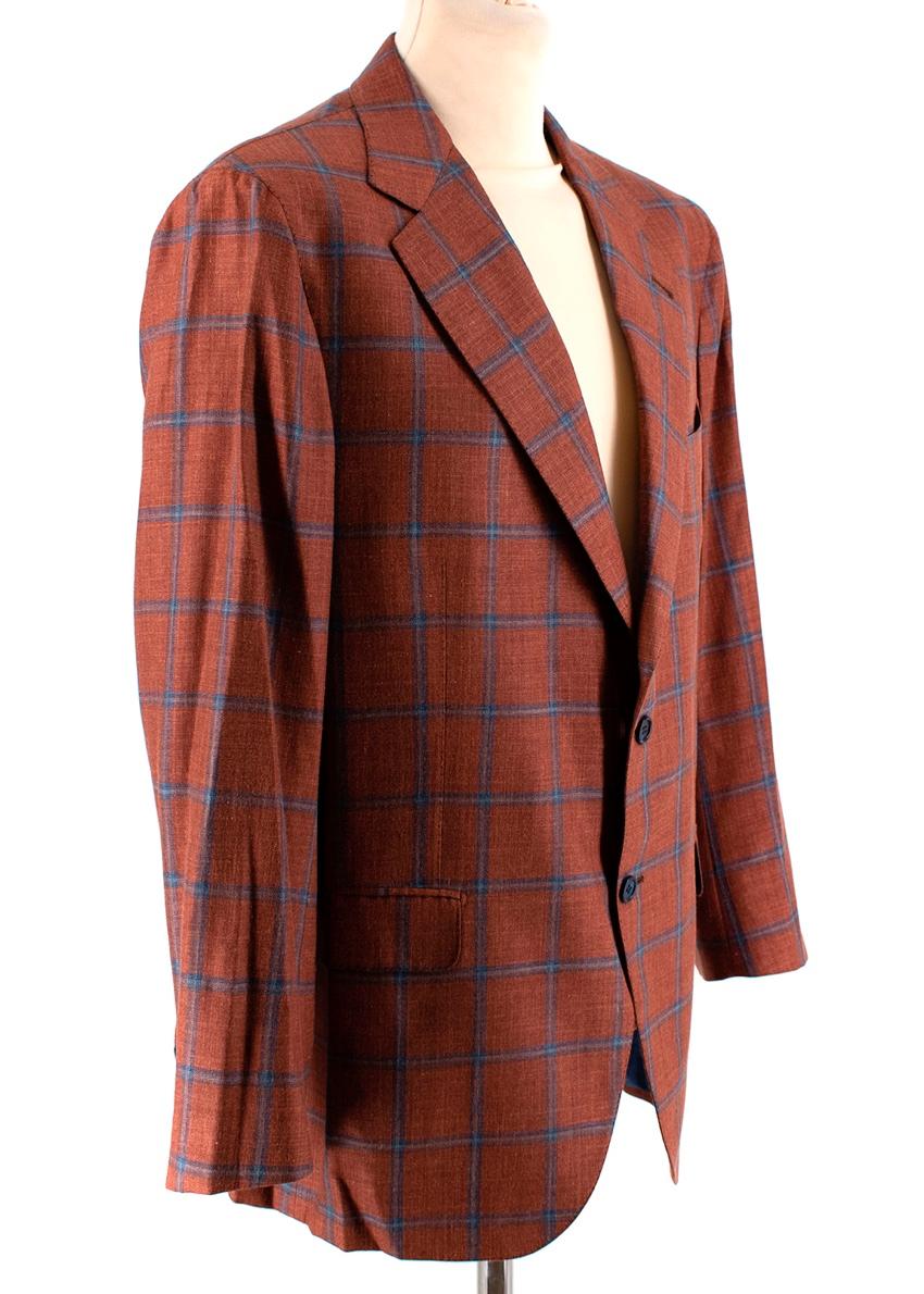 chequered wool-blend jacket