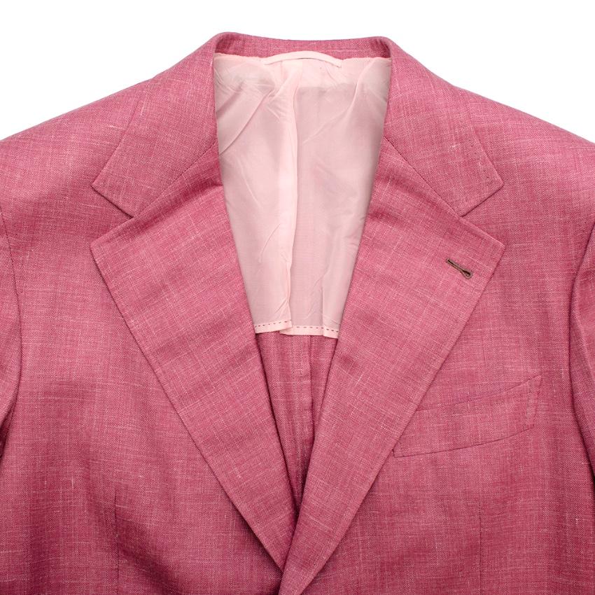 Donato Liguori Pink Cotton Blend Tailored Blazer Jacket - Size XL In Excellent Condition For Sale In London, GB