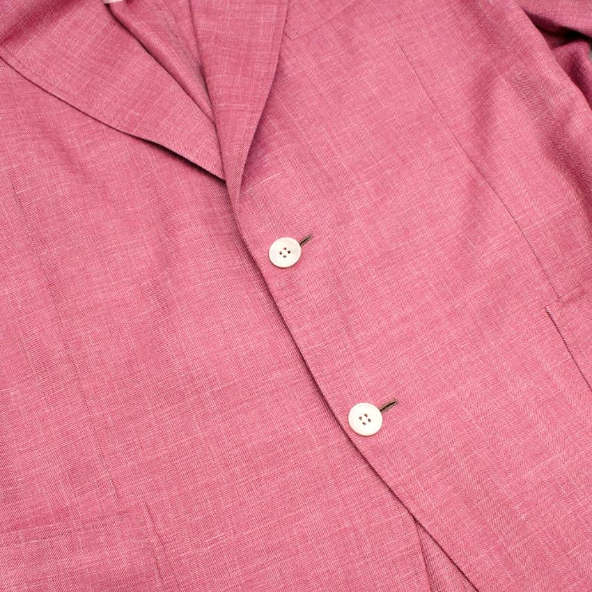 Men's Donato Liguori Pink Cotton Blend Tailored Blazer Jacket - Size XL For Sale