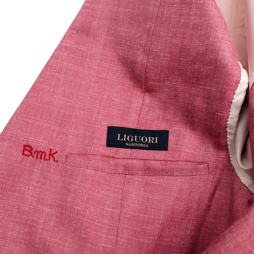 Donato Liguori Pink Cotton Blend Tailored Blazer Jacket - Size XL For Sale 2