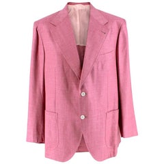 Donato Liguori Pink Cotton Blend Tailored Blazer Jacket - Size XL