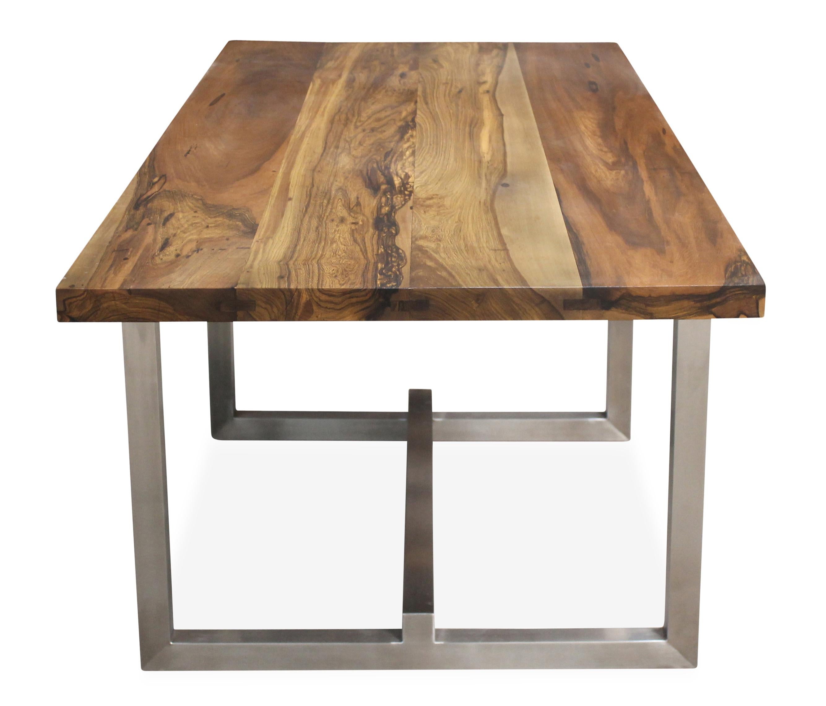 steel frame dining table