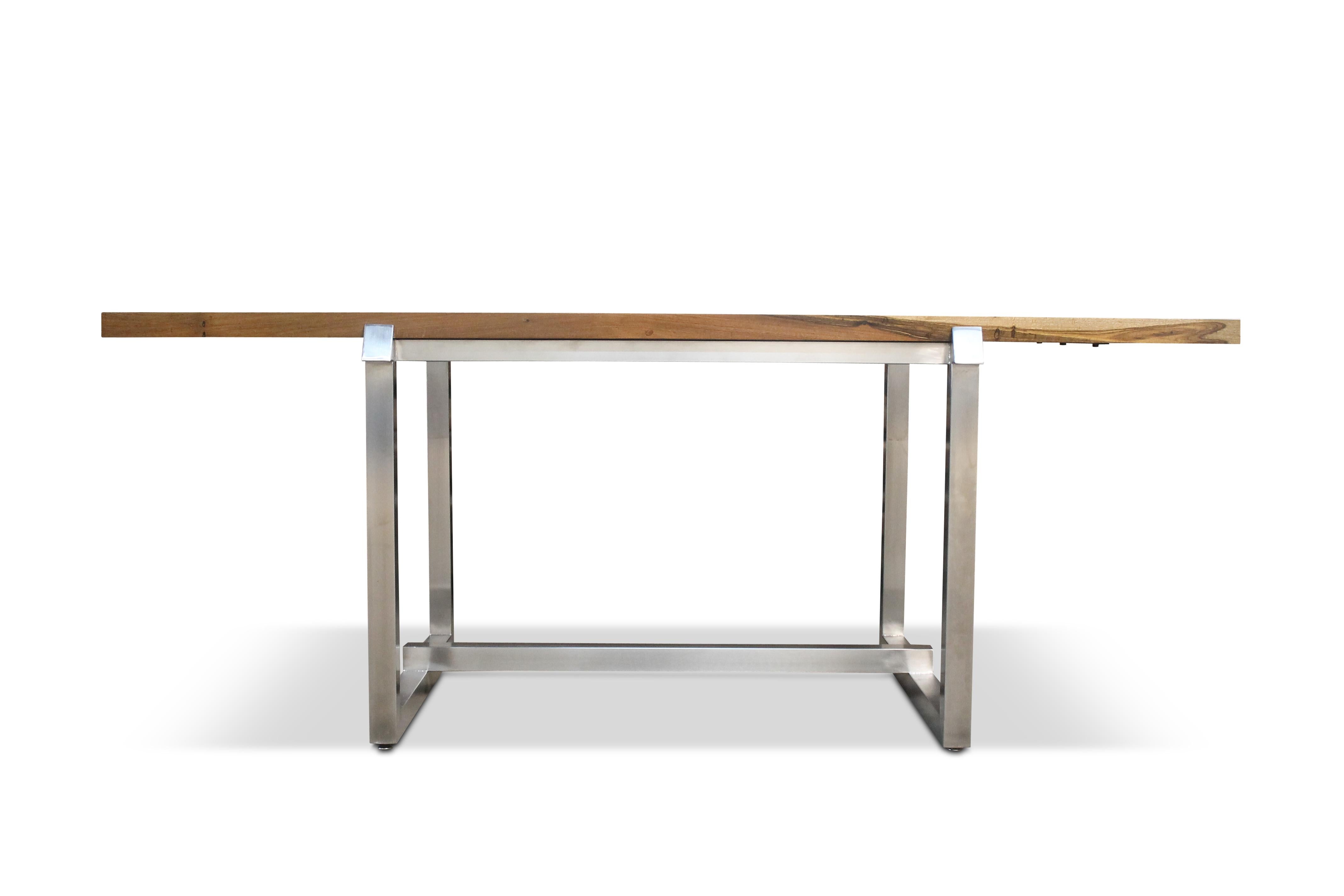 Brushed Steel Framed Dining Table with Argentine Rosewood from Costantini, Donato