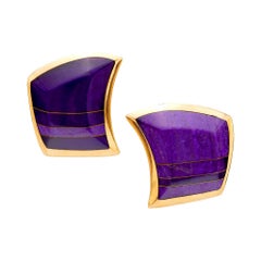 Orecchini in sugilite Donato in oro giallo 14k
