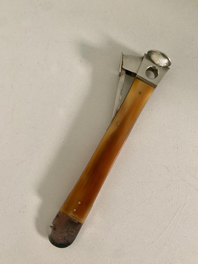 20th Century Donatus Solingen German Cigar Cutter with Bone Handle and Box Opener For Sale