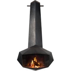 Donbar Faceted Fireplace in Patinated Iron