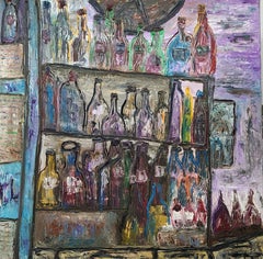Israeli Contemporary Art by Dondi Schwartz - Bottles in Old Jaffa 