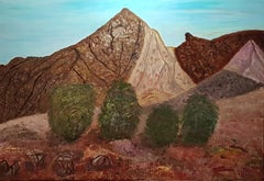Zeitgenössische israelische Kunst von Dondi Schwartz - Four Trees In The Desert