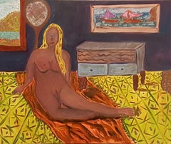 Israeli Contemporary Art by Dondi Schwartz - Nude Woman in a Room 