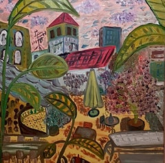 Zeitgenössische israelische Kunst von Dondi Schwartz - The Flea Market At Sunset