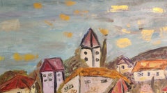 Arte contemporáneo israelí de Dondi Schwartz - La aldea en las montañas