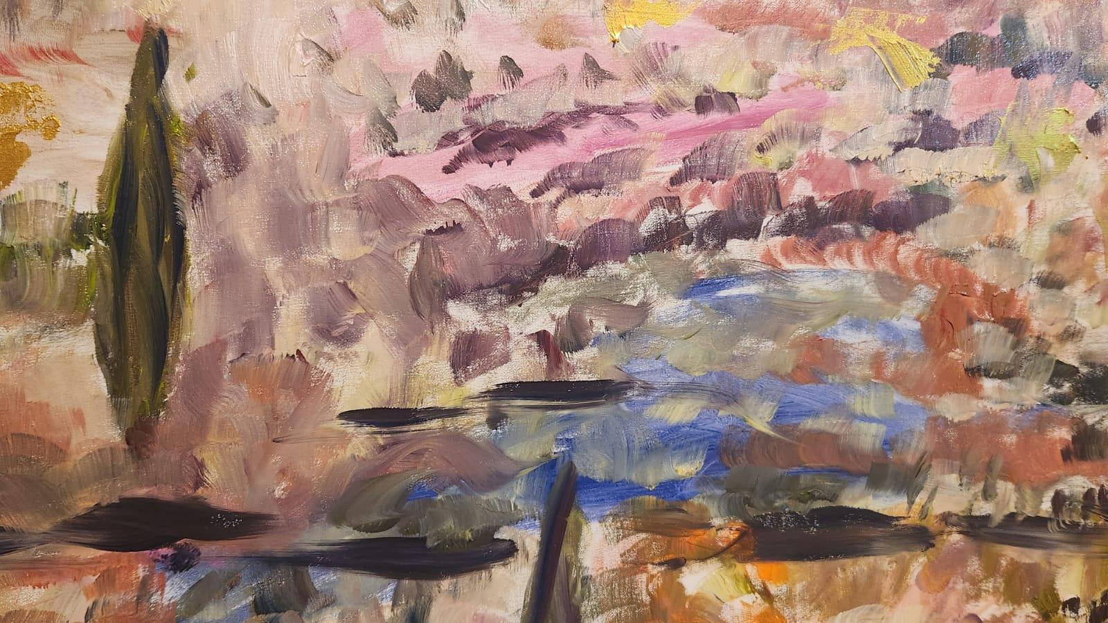 Zeitgenössische israelische Kunst von Dondi Schwartz - The Village in the Mountains im Angebot 4