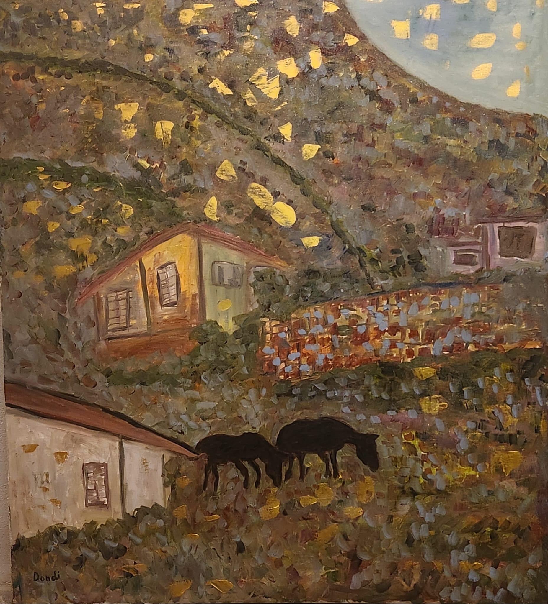 Huile sur toile

Dondi Schwartz est un artiste israélien né au Canada en 1961 qui vit et travaille dans le kibboutz Beeri, dans le Néguev, en Israël. Schwartz a étudié l'art à l'Avni School of Arts de Tel Aviv, au Kibbutz Workshop for Painting and