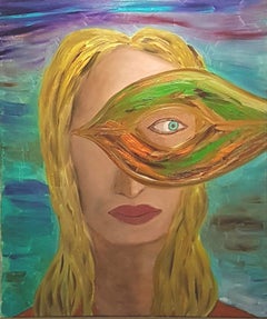 Israeli Contemporary Art by Dondi Schwartz - Woman With Leaf