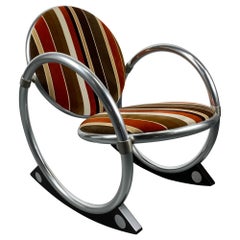 'Dondolo' Rocking Chairs with Tubular Frame by Verner Panton