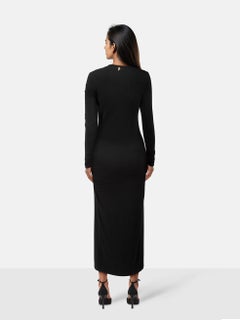 Dondup Vestido Largo con Detalle Recortado Negro Talla M